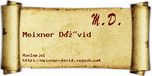 Meixner Dávid névjegykártya